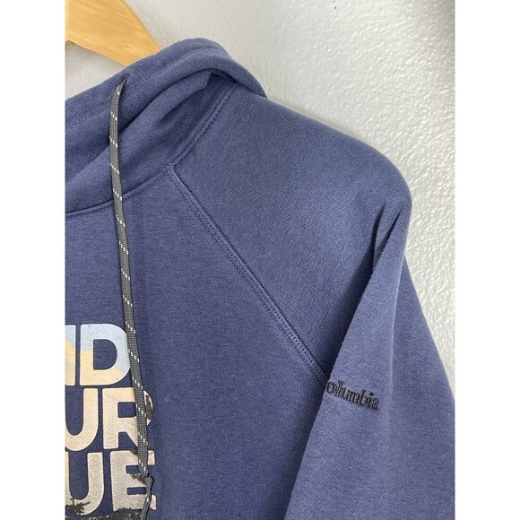 Columbia Women's Hoodie Find‎ Your True North Blue Graphic Print Size Medium M - Picture 3 of 12
